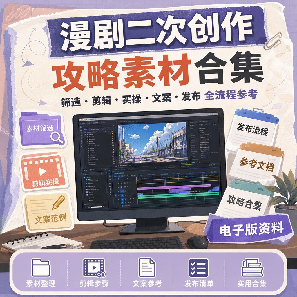 漫剧二次创作攻略文案范例素材筛选剪辑实操参考文档发布流程合集