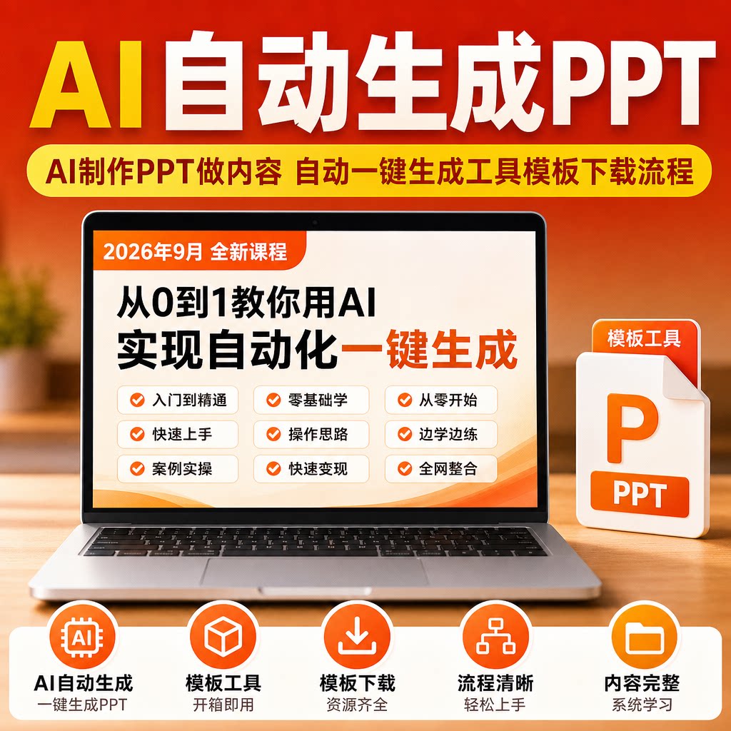 AI自动生成PPT AI制作课 PPT做内容自动一键生成工具模板下载流程