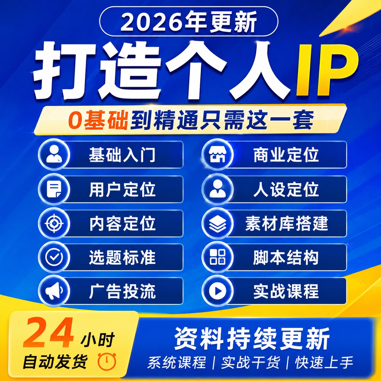 2026个人IP打造课程自媒体运营内容定位实战教程私域素材资料合集