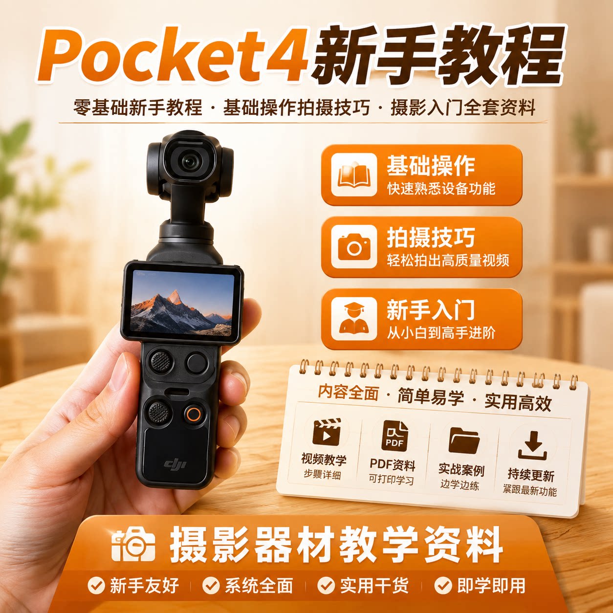 vlog拍摄 大疆Pocket4 零基础新手教程基础操作拍摄技巧摄影资料
