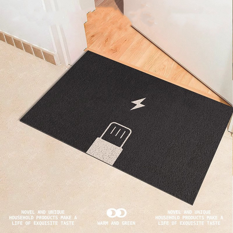 黑色丝圈地垫入户门垫小红书同款进门门口蹭土脚踏垫家用防滑地毯,居家布艺,入户地垫,淘宝优惠券,粉丝福利购,淘宝优惠卷