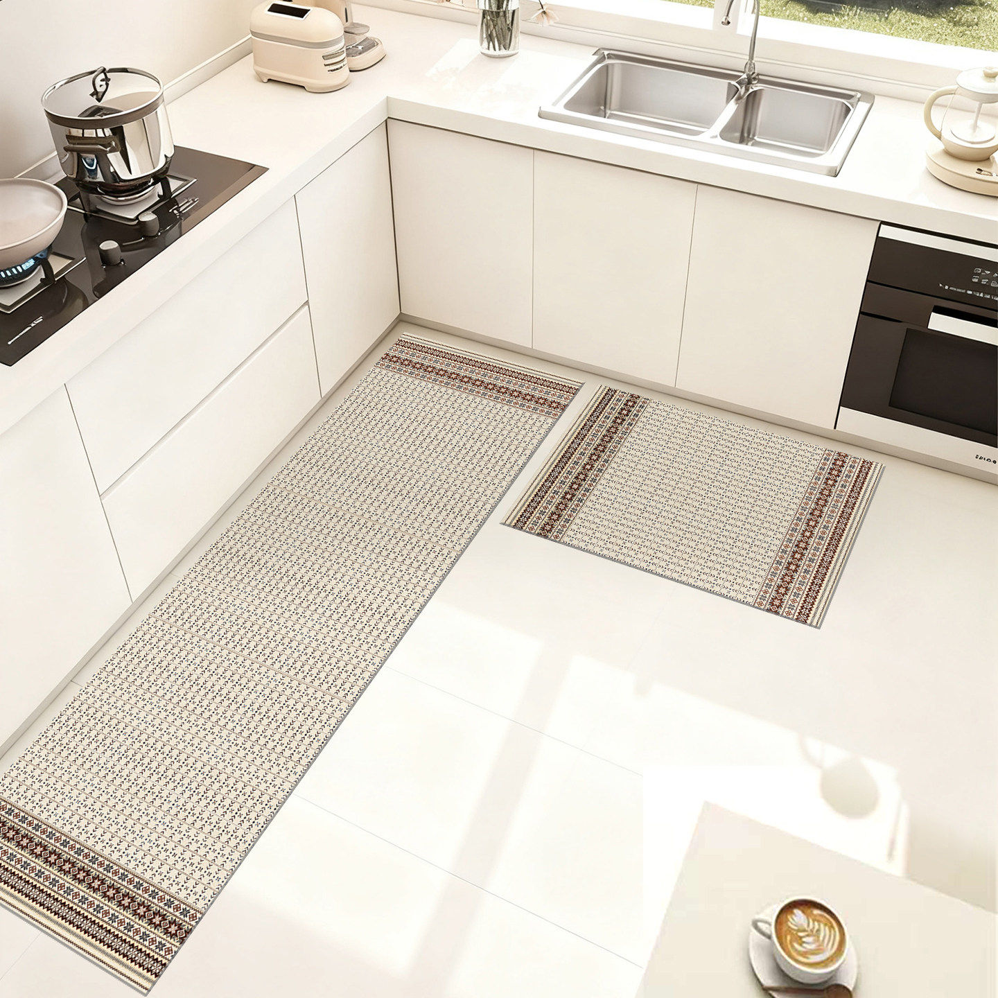 厨房防油防水地垫轻奢高级防滑耐磨易打理脚垫可裁剪可擦皮革地毯,居家布艺,厨房地垫,淘宝优惠券,粉丝福利购,淘宝优惠卷