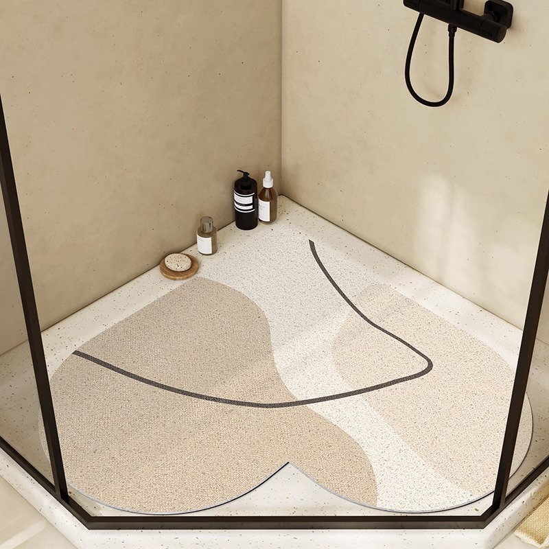 浴室丝圈地垫家用疏水排水防滑脚垫子卫生间洗澡镂空全铺防摔地毯