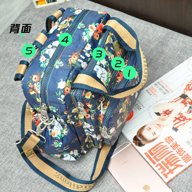 外出手提斜挎双肩单肩包女布包多口袋妈咪包大容量多功能包包轻便