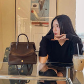 韩代正品 亮面双肩包 百搭真皮大容量手提包 lememe 秋冬复古新款