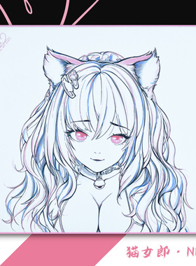 诡道竞技猫女郎NEKO大号游戏鼠标垫FPS操控短TTK锁边井上底瓦cs2