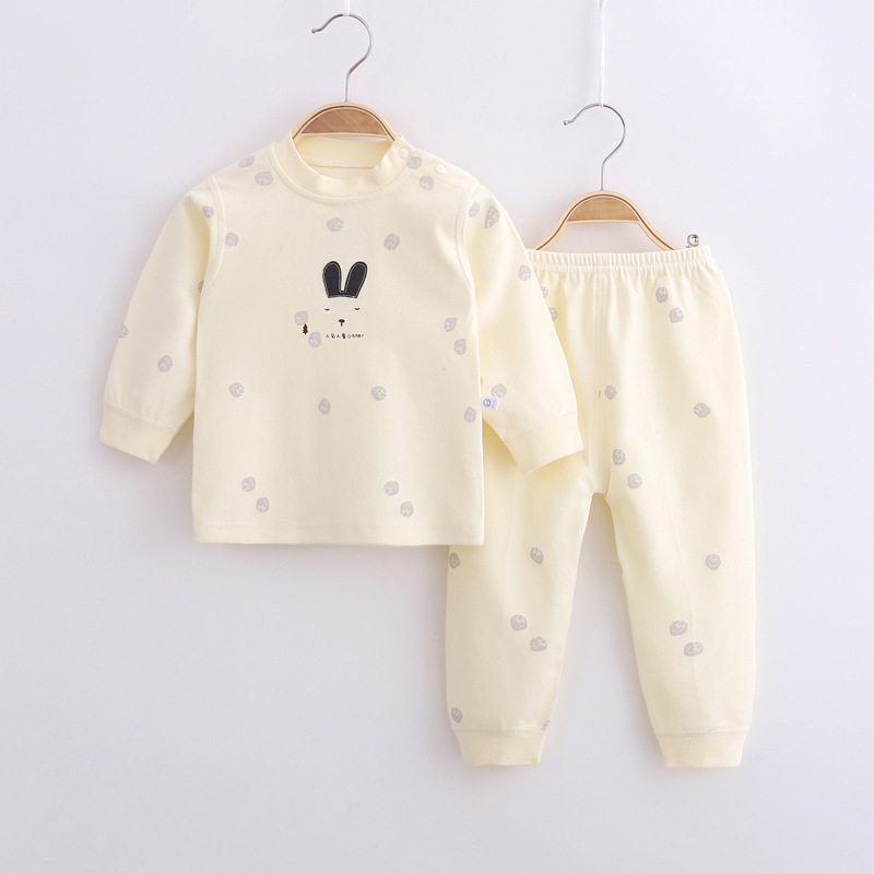 六个月女宝春季打底衣服纯棉婴儿分体内搭套装十春秋宝宝睡衣春装