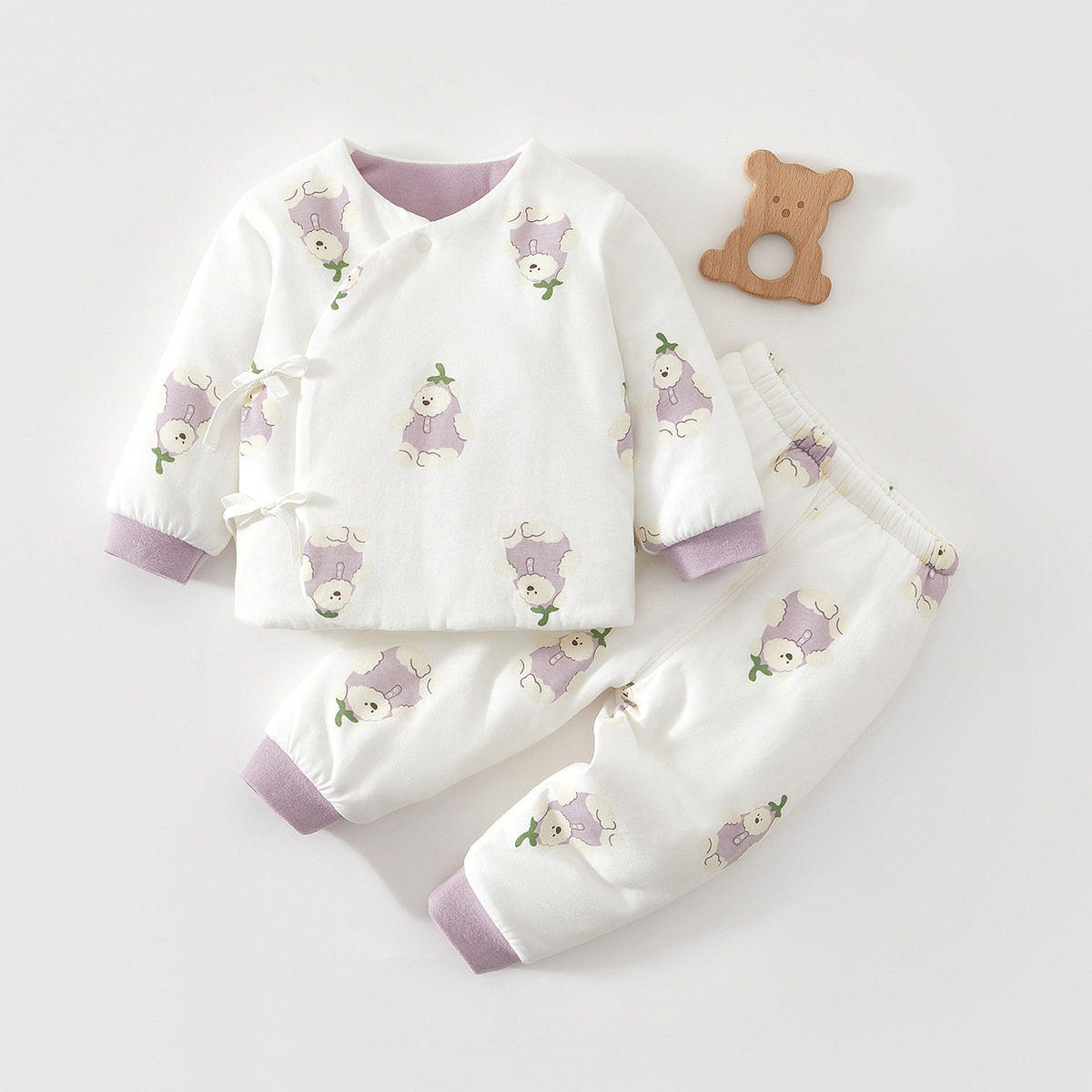 婴儿入冬衣服加厚棉衣纯棉宝宝冬季120g夹棉保暖衣套装分体棉棉袄