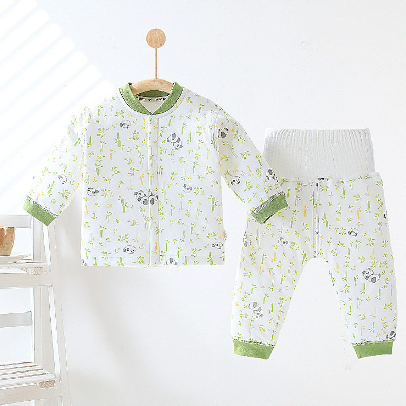 新生婴儿衣服秋冬分体套装纯棉宝宝冬季打底40克薄棉两件套保暖衣