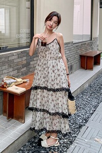 [夏款]法式吊带碎花蛋糕裙211-1815P115控168图片