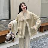 2025冬款新款两面穿皮毛一体211-5860P225控328，女装毛呢外套，浙宝211