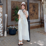 2025夏季新款法式气质优雅收腰系带长裙高级感波西米亚风连衣裙潮，商品下架区，浙宝211