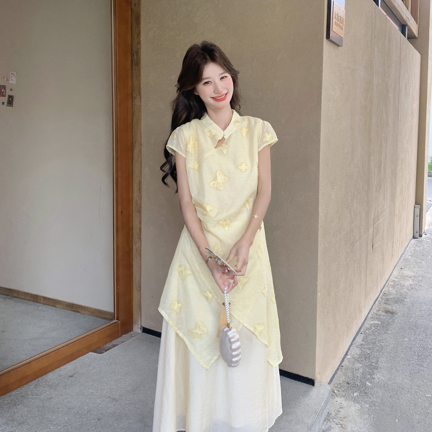 2026夏款新中式拼接连衣裙2c393-9835P160控258,女装连衣裙,浙宝211