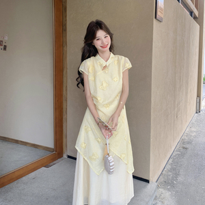 2026夏款新中式拼接连衣裙2c393-9835P160控258,自带气场的女穿搭图片