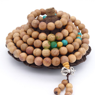 南方红豆杉木108颗佛珠手链手串 檀木檀香木红木礼品手串手链文玩