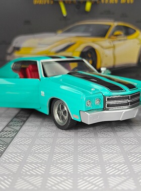 彩珀仿真Chevelle 454合金汽车模型车门可开声光玩具车礼物