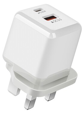 港版PD充电器20W快充适用苹果12/13充电头Type-c+USB双口英规欧规iphone14/13英标新加坡香港澳门旅行插头