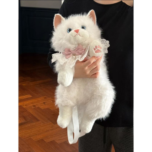 卡通ins新款百搭软萌布偶猫咪玩偶甜美少女心双肩包学生通勤背包