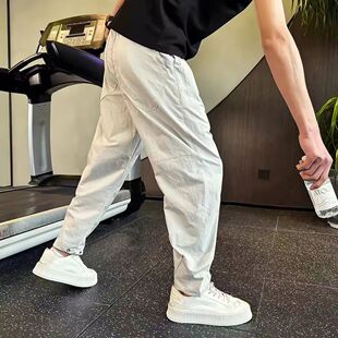 潮牌速干裤男宽松哈伦裤夏季薄款裤子2026春秋季百搭纯色男休闲裤