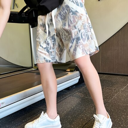 沙滩裤男士网红同款短裤潮牌花蝴蝶个性运动裤宽松百搭休闲五分裤