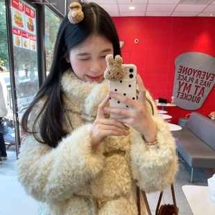 2025冬季新品环保皮草毛毛外套女宽松加厚皮毛一体羊羔毛绒绒上衣