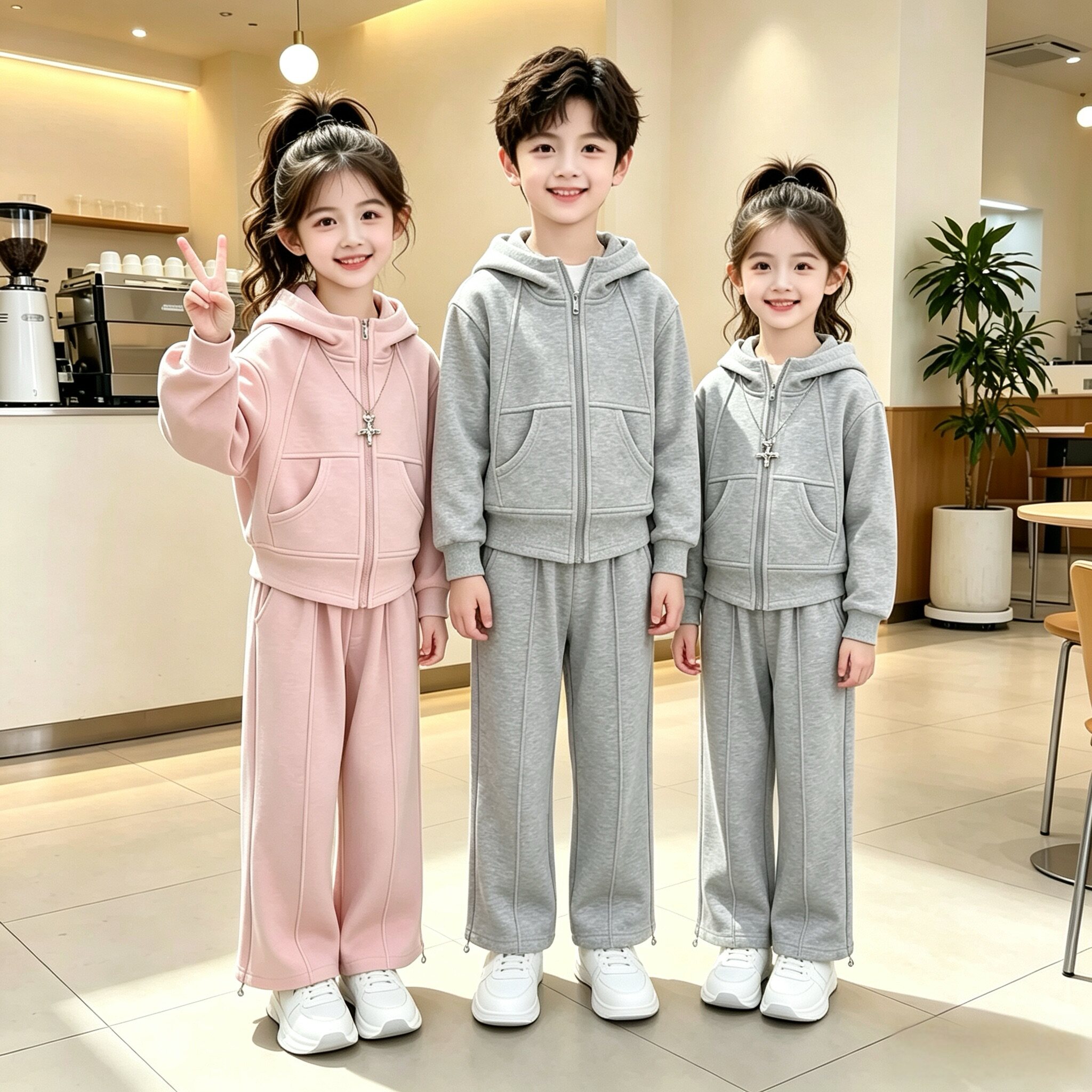 女童2026秋款少女感甜美风运动套装两件套宽松版型显瘦休闲套装潮