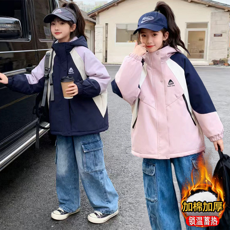 女童棉服2025新款儿童秋冬加绒