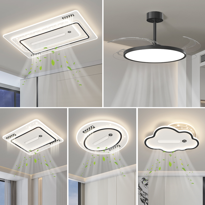 现代简约客厅灯无叶风扇灯吸顶灯大厅主灯离线语音卧室灯中山灯具