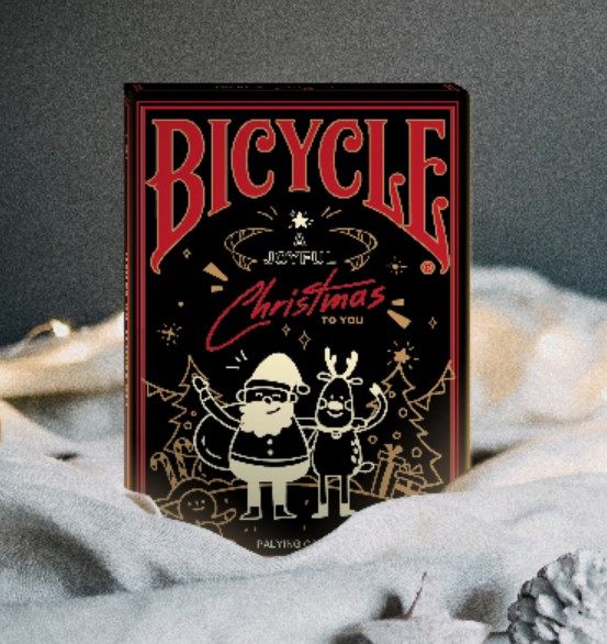 默默纸牌bicycle merry xmas deck美国进口圣诞收藏款扑克牌