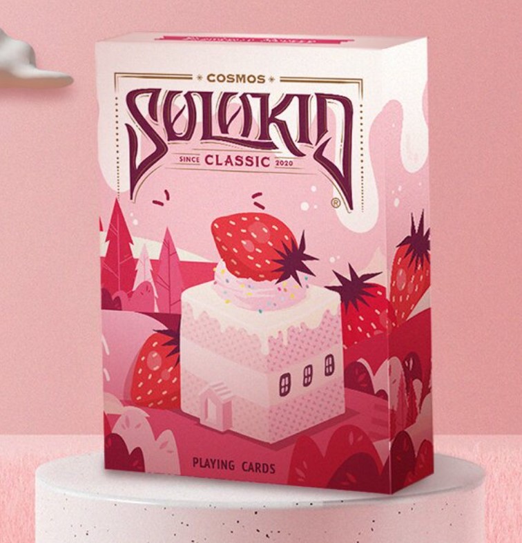 默默纸牌Solokid strawberry deck进口草莓慕斯花切魔术扑克牌