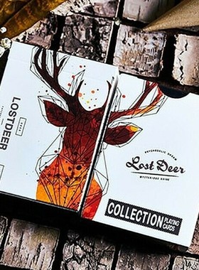 默默纸牌lost deer jungle deck美国产橙色迷鹿限量花切扑克牌