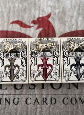 默默纸牌Split spades decks美国大卫布莱恩老厂狮皇一套3付扑克