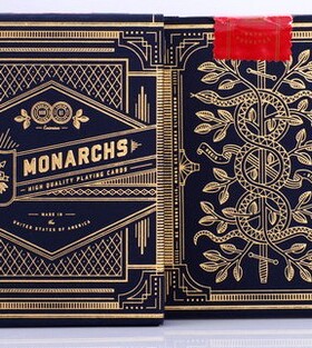 默默纸牌Monarch playingcard美国原装君王蓝红限量白花切扑克牌