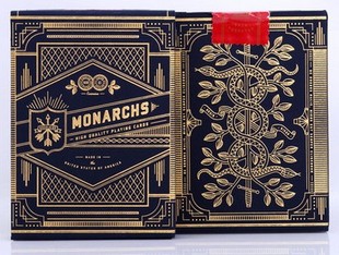 默默纸牌Monarch playingcard美国原装君王蓝红限量白花切扑克牌