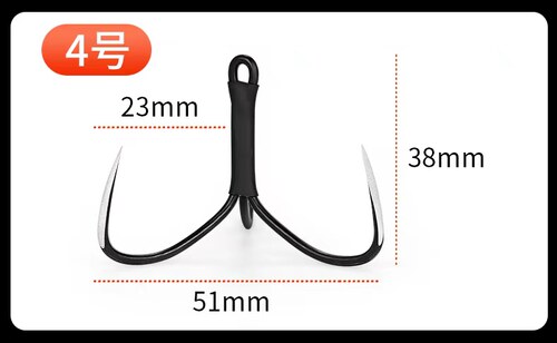 锚鱼钩铁板三本钩锚钩破鳞刀锋手研三爪钩远投路亚锚钩三爪钩锚钩