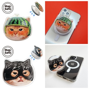 韩国代购正品 Mindaday猫咪covercat磁吸支架气囊可爱手机座卡通