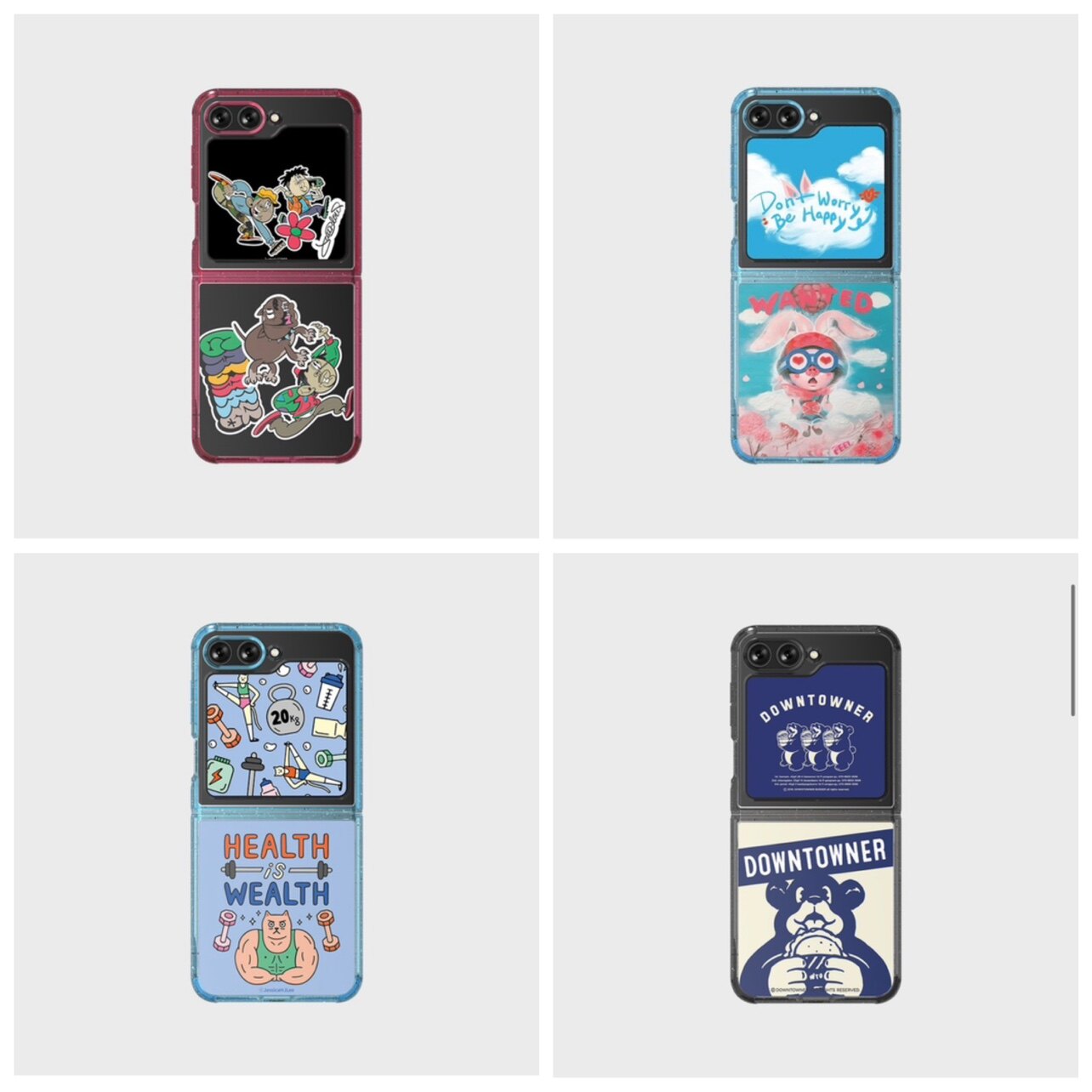 韩国官方正品 适用三星zFlip5/w24flip主题保护壳动画可爱防摔手机套Meme Jayflow Downtowner LHJ艺术家联名