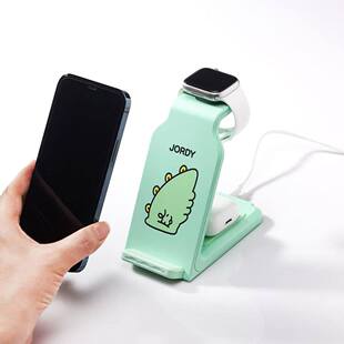 韩国正品KAKAO FRIENDS三合一手机无线充电器支架底座耳机苹果手表watch快充NINIZ小恐龙可爱卡通多功能15W