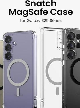 韩国原装正品 NEWNESS 适用三星S25Ultra/S25+/S25防摔磁吸手机壳强力保护套透明简约时尚商务