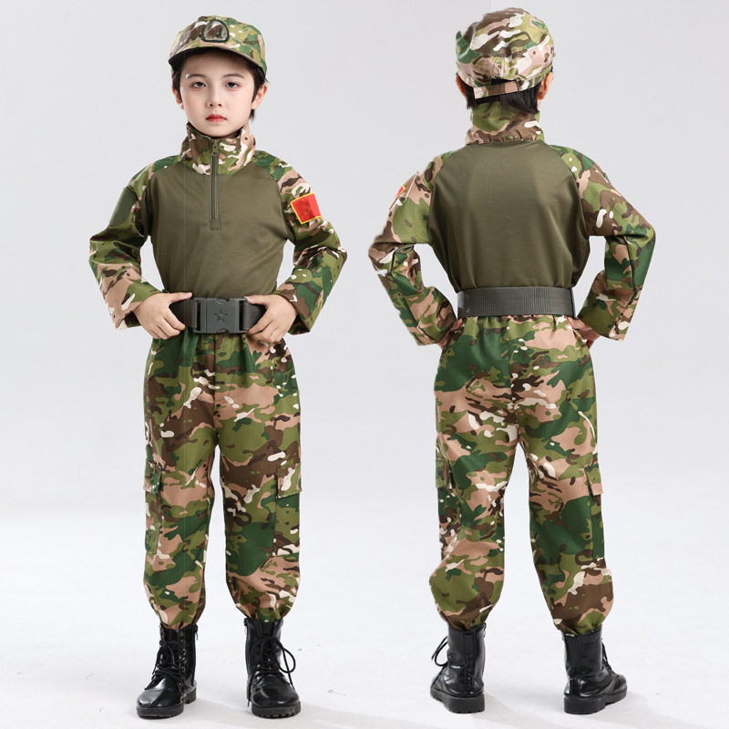 儿童迷彩蛙服短袖套装男童中小学生军训服特种兵户外夏令营