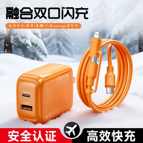 30W氮化镓二合一双口充电器套装