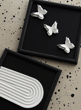 中古风蝴蝶托盘家用客厅茶几墙壁面挂画创意装饰品画框