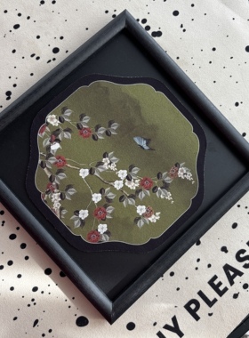 中古风客厅沙发背景装饰画中式宋代美学挂画法式复古家居卧室壁画