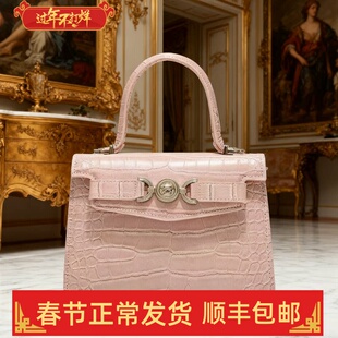 新款赵露思许妍同款打人包鳄鱼纹豹纹小方包单肩斜挎手提真皮女包