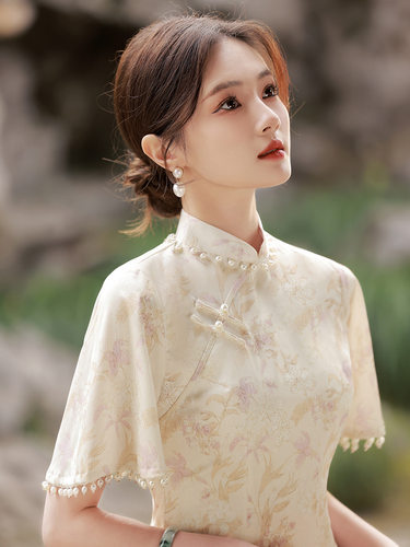 魅:新中式旗袍新款2025改良少女夏高级感年轻长款气质优雅连衣裙