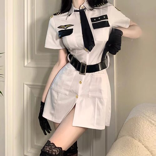 魅：女警制服紧身衣服角色扮演cosplay免脱睡袍浴袍套装