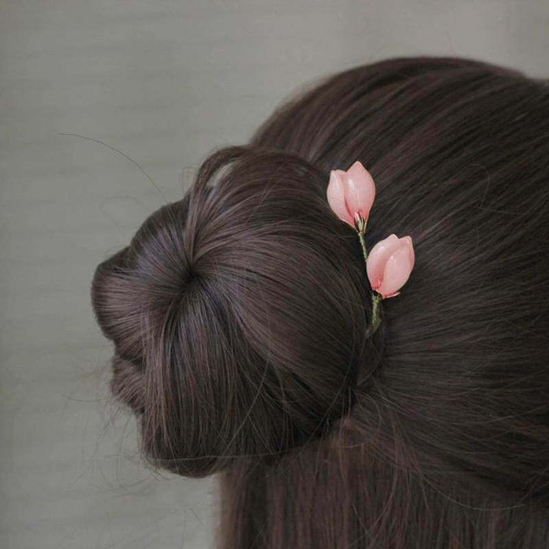郁金香花朵发簪女日常盘发