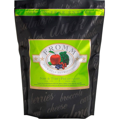 绿福摩Fromm无谷三文鱼鸭肉/牛肉/鸭肉甜薯增肥全阶段全猫粮5磅