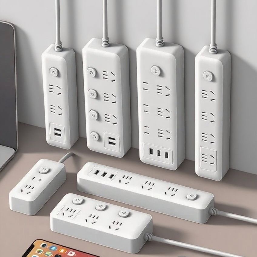 小米适用多功能插座家用插排插线板带线多孔拖线接线板带USB纯铜