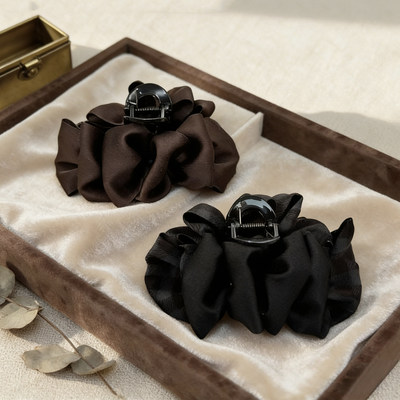 缎面云朵泡泡抓夹千金风复古风